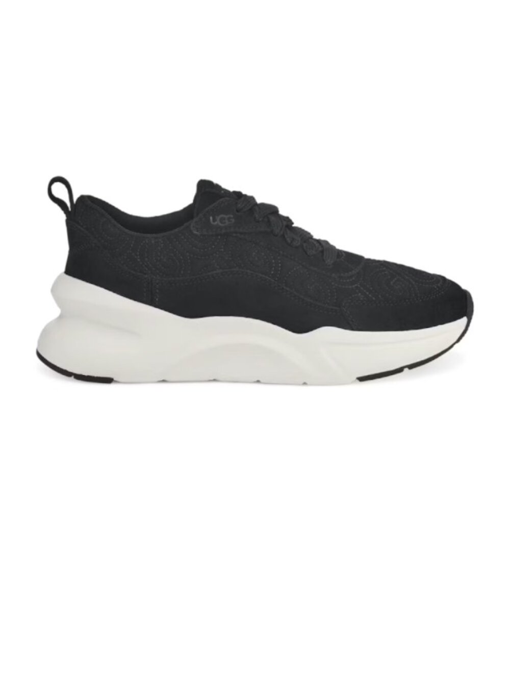 UGG LA Glide Logo Stitch Sneakers Chunky Black Women's Size 8
